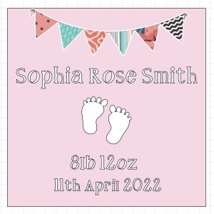 Personalised New Baby Frame